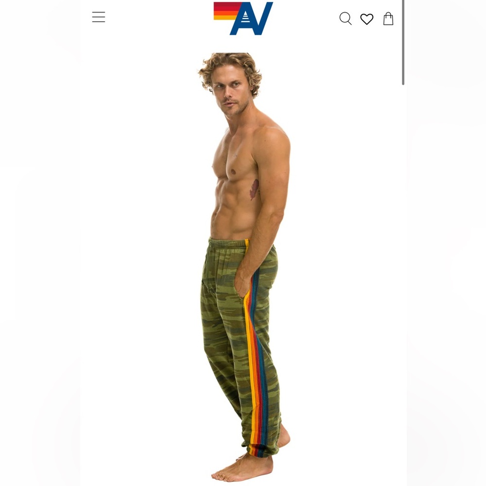 AVIATOR NATION 🔥 MEN’S  XL CAMO 5 STRIPE SWEATPANTS
